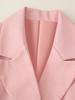 Women's Fashion Padded Shoulder Suit Jacket with Tie-Waist