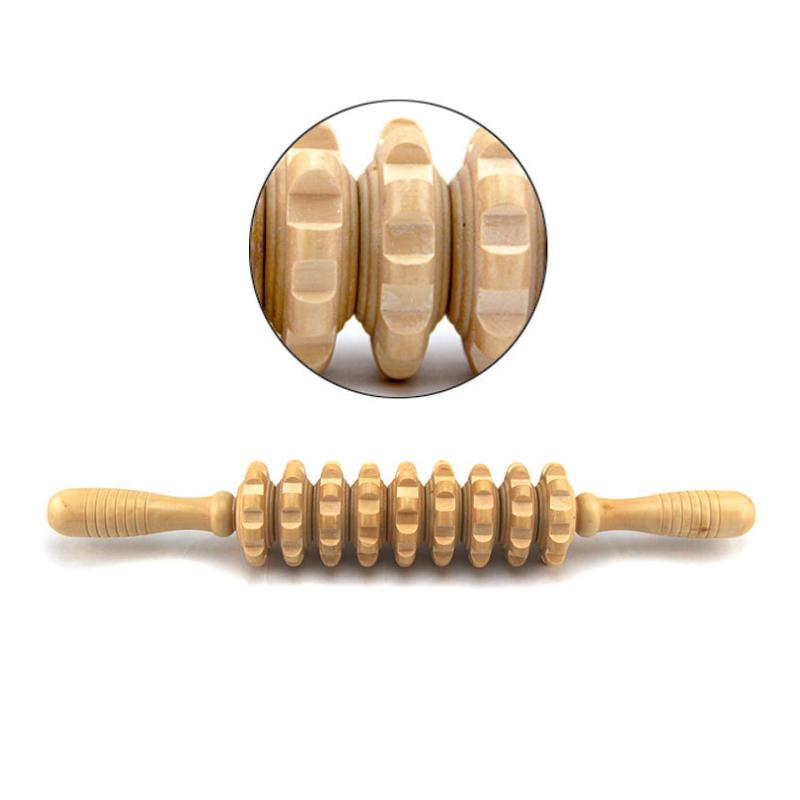 Durable And Safe 1Pcs Wooden Therapy Massager Roller Trigger Point Massager Stick For Fascia Cellulite Muscle & Abdomen Body Muscle Belly Tool