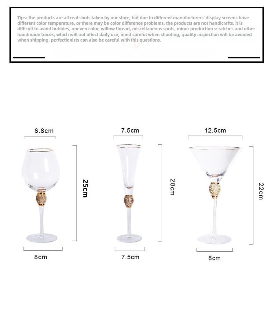 2pcs Light Wind · No Light Luxury Phnom Penh Crystal Glass Wine Glass Cocktail Champagne Glass Decanter Set