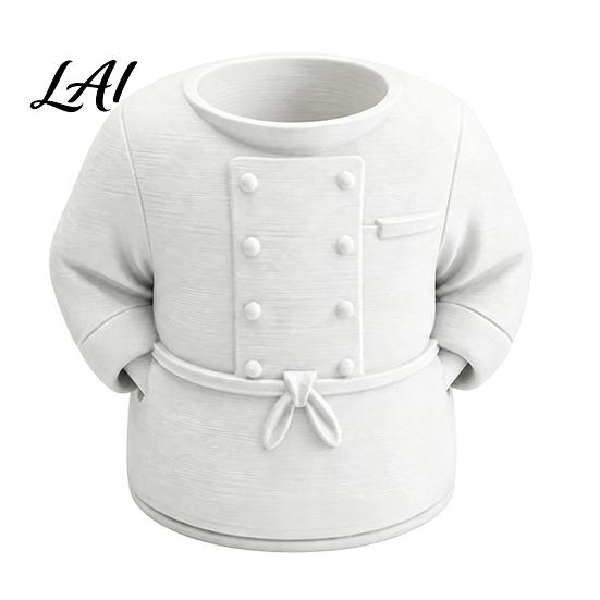 Professional Kitchen Front Desk Decor Chef Uniform Pen Holder 3D Printed Novelty Stationery Organizer Practical Storage for Pens Large Capacity
