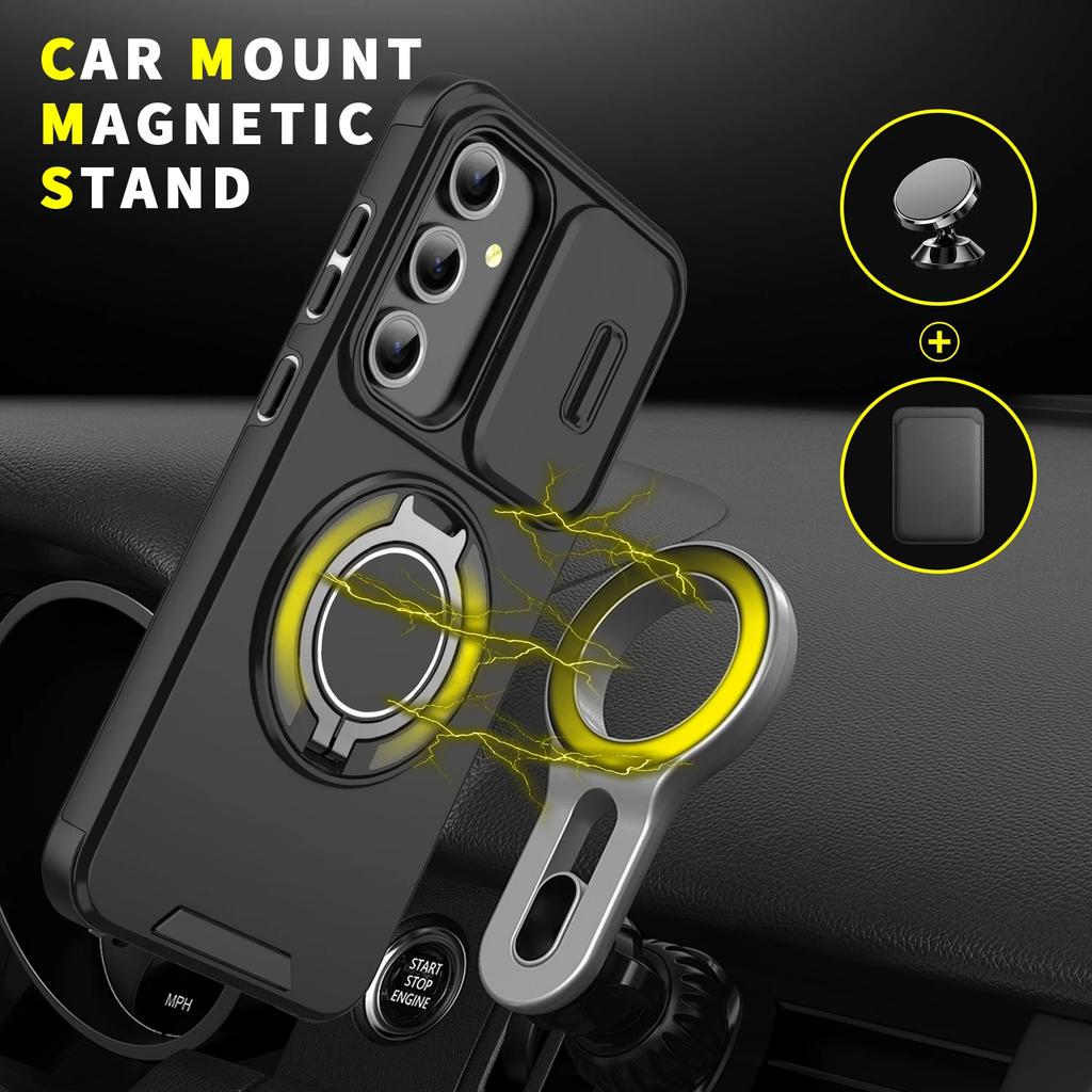 Shockproof Armor Metal Ring Cover Case for Samsung Galaxy S25 FE 5G S24 Ultra S22 S21 S23 Plus