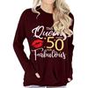 This Queen 50 Makes Look Feabulous Print T Shirt Women Funny Graphic Tees Mom 50th Birthday Gift Tops Fashion Sexy Lips Tshirt