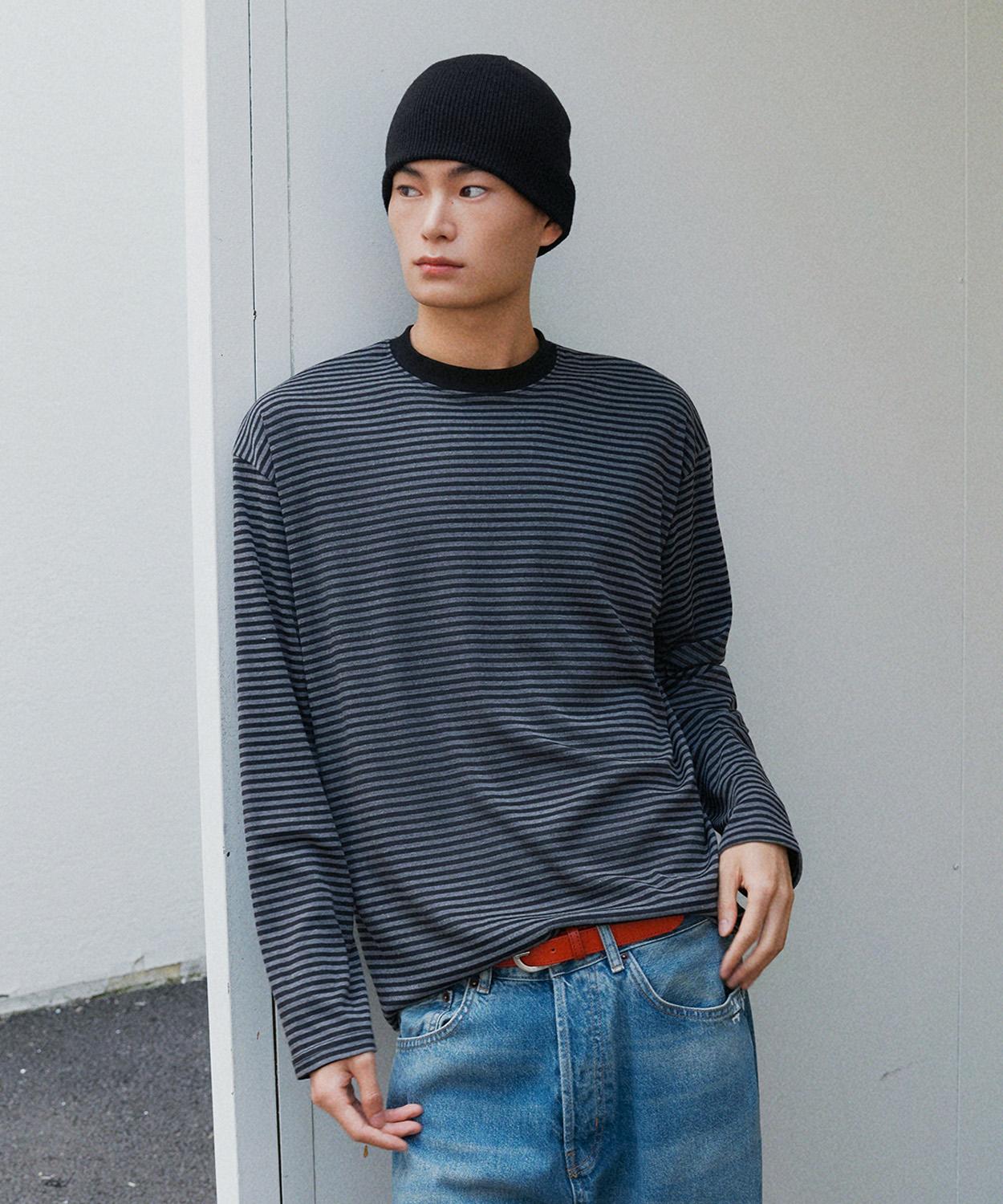 Le Art Vintage Striped Long Sleeve T-Shirt [Black] Black/Xl