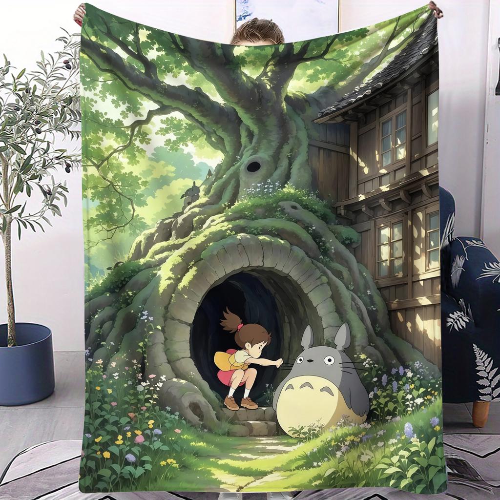 Klassische Cartoon Anime TTotoros Decke Für Büro Reisen Komfort Freizeit Camping Reise Multifunktionale Universelle Decke Ventilator Geschenk