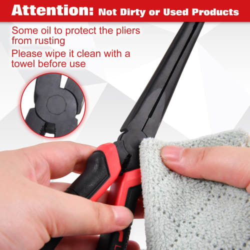 LEONTOOL Long Nose Pliers, Extra Long Needle Nose Pliers, Straight, Non-Slip, Serrated, Mechanic Pliers, 135mm Tip Length, For Gripping, Bending, Clam