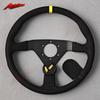 JDM 14inch Montecarlo Suede Steering Wheel Universal Racing Sports Flat Steering Wheel