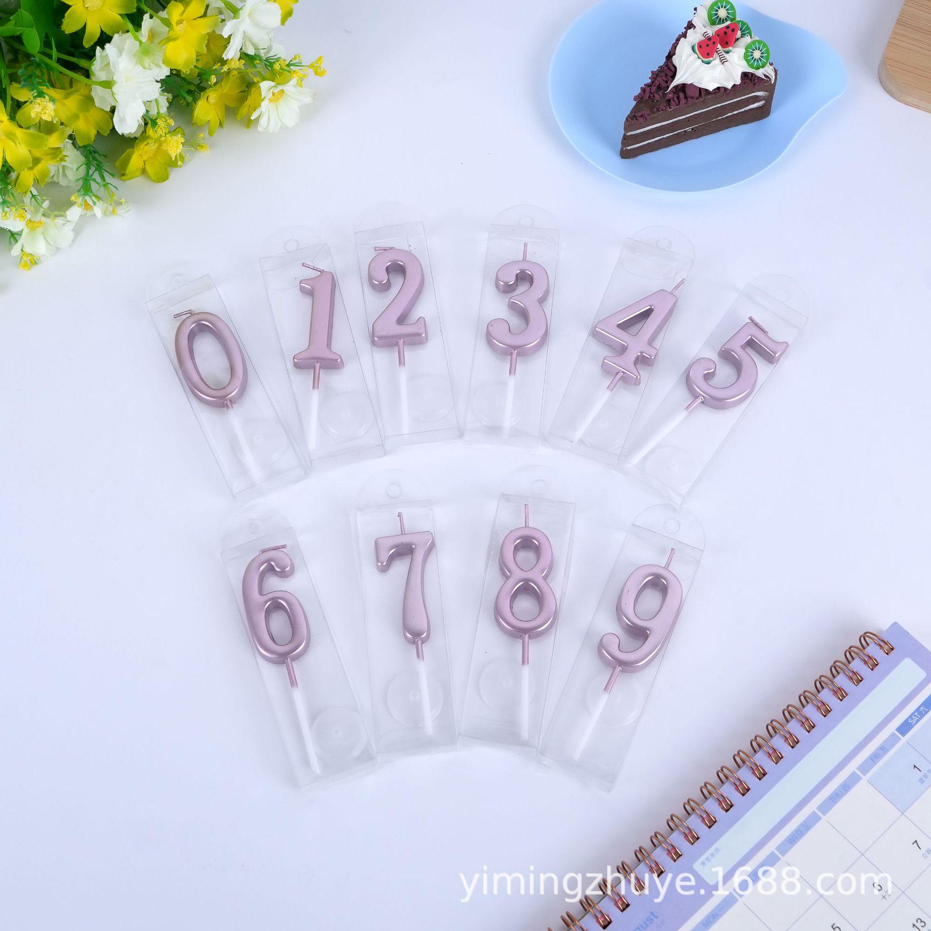 Multi-Color Digital Birthday Cake Candles – Individually Packaged Cake Toppers Rose Gold