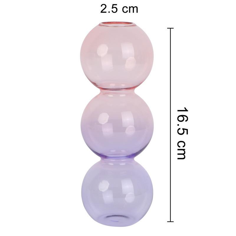 Home Decoration Glass Vase Room Decoration Flower Pot Modern Color Crystal Transparent Hydroponic Plant Flower Arrangement Art