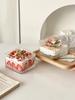Retro Checkered Ice Cream Bowl Square-shaped Glass Bowl Desserts Fruits Cereal Breakfast Small Salad Bowl Home Kitchen Tableware