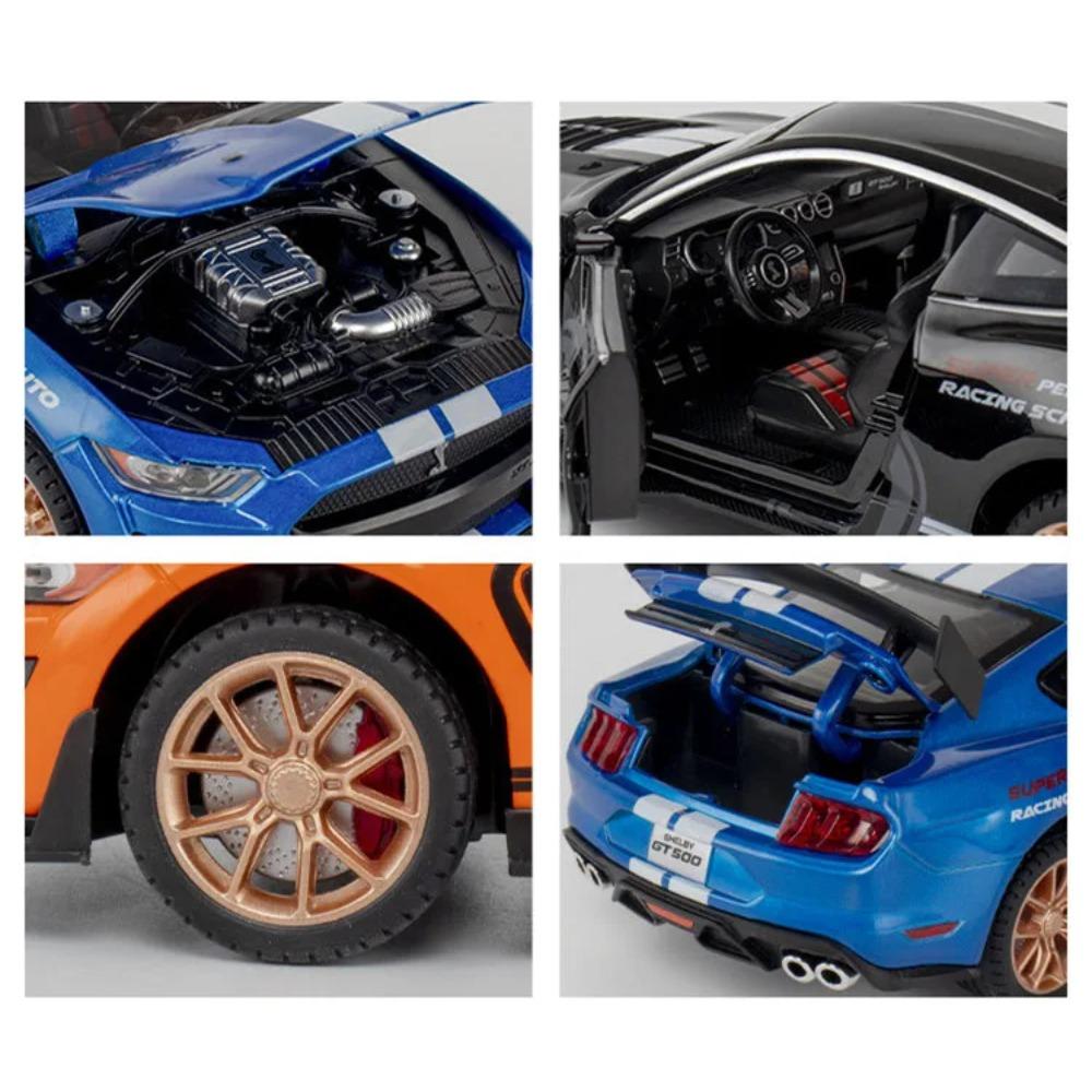 1/24 Ford Mustang Shelby GT500 Viper Alloy Sports Car Model Diecast Metal Toy Racing Car Vehicle Model Sound and Light Kids Gift