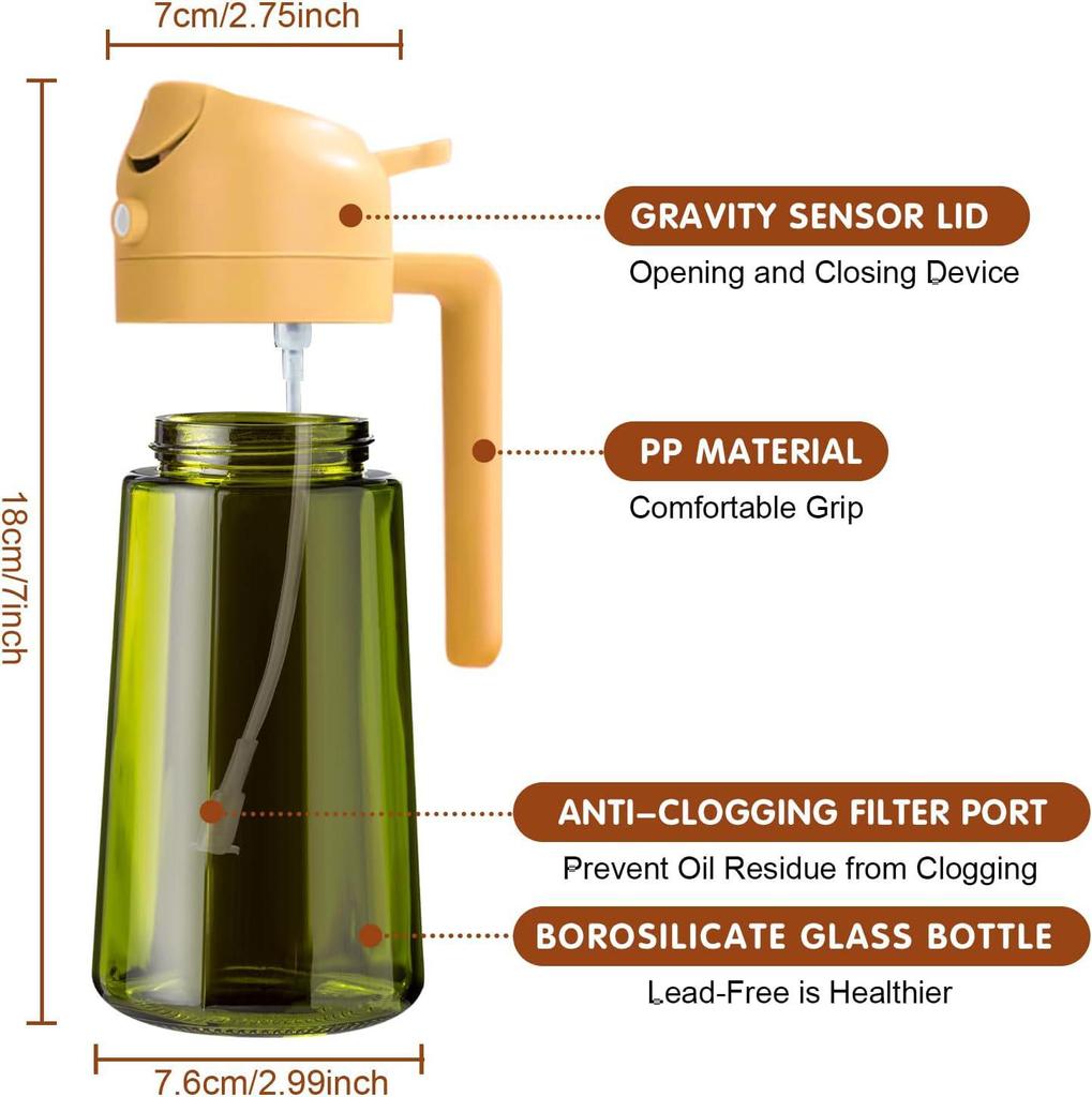 Dual-Use Non-Drip Thickened Atomizable Oil Spray Pot for Kitchen