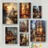 Beauty Romance Townscape Posters Marrakech Morocco Italy City of Water Prints Canvas Painting Wall Art Pictures Home Room Decor