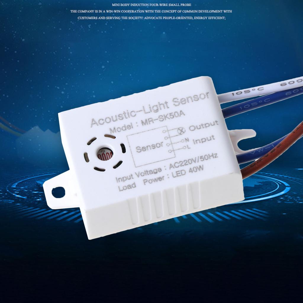 Indoor Intelligent Auto On Off Lights Switch 220V Acoustic Voice Sensor Detector Switch Light Switch Accessories