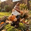 Cartoon Garden Dwarfs Statues Resin Dwarf Holding Pumpkin Ornament Halloween Pumpkin  Lawn Garden