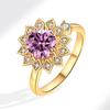 2025 Sunflower Rings For Women Gold Crystal Anxiety Relife Spinning Anti Stress Rotating Ring Trendy Jewelry Gifts