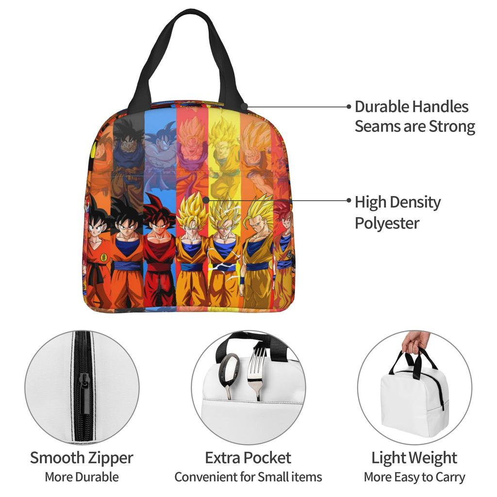 Custom DBZ Dragons Goku Ball Thermal Insulated Lunch Bag Women Men Warrior Portable Lunch Tote for Outdoor Camping Travel