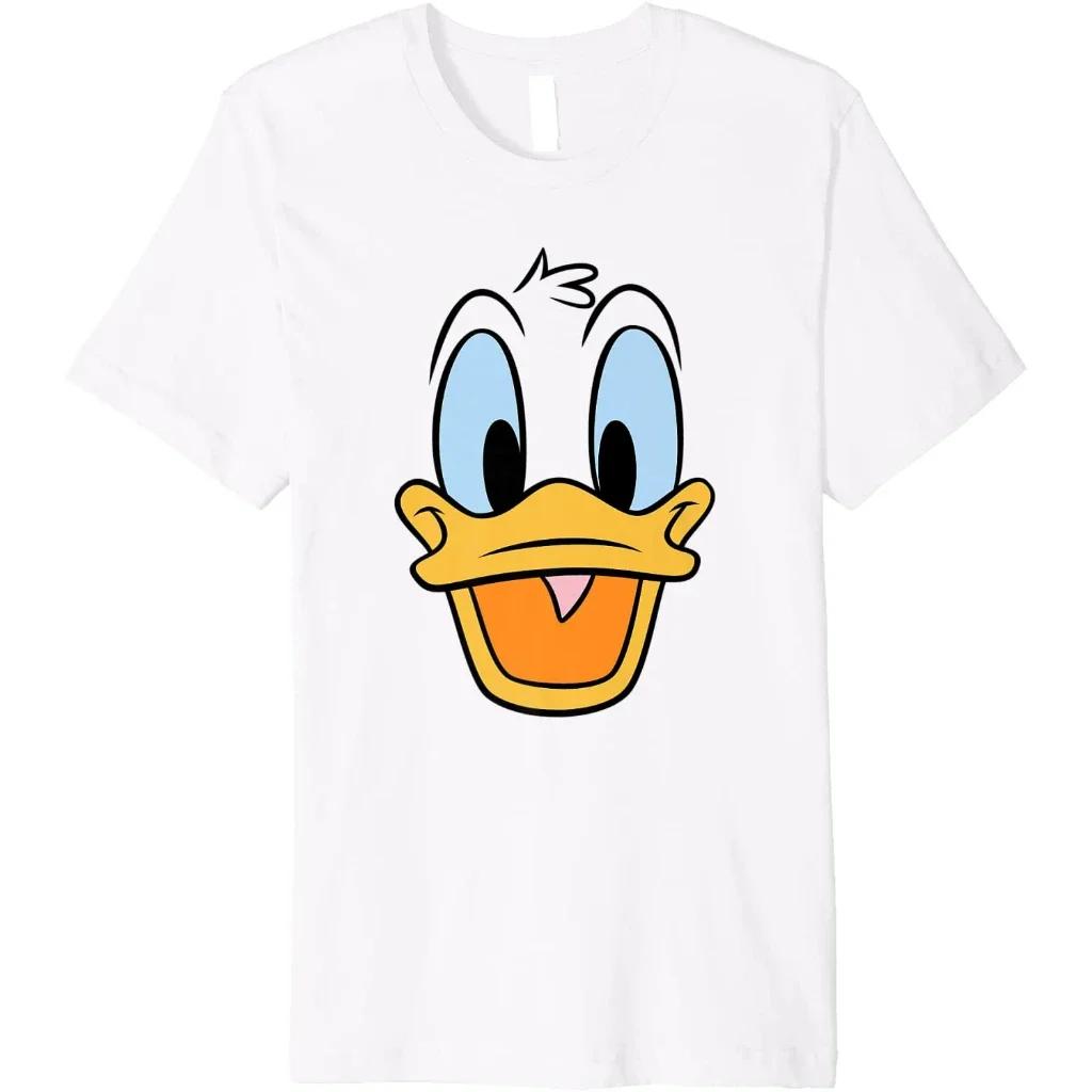Hot Fashion Casual Disney Donald Duck Big Face T-shirt Fashionable Casual Top S-4XL Summer S