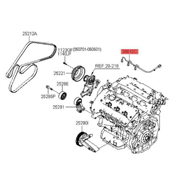 396103C010 Ignition Coil Harness for Hyundai Santa Fe, Sonata, Kia Sorento