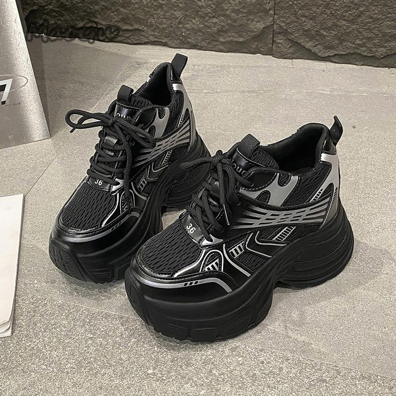 Fashion Breathable Mesh Platform Sneakers for Women Spring Autumn Comfortable Casual Shoes Fashion Height Increasing Sneakers Size 34-39