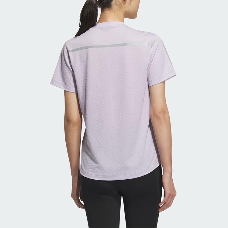 Adidas Own The Run Comfortable Soft Quick-Dry Moisture-Wicking Cool Sports Striped Short Sleeve T-Shirt Women Tops JZ2202