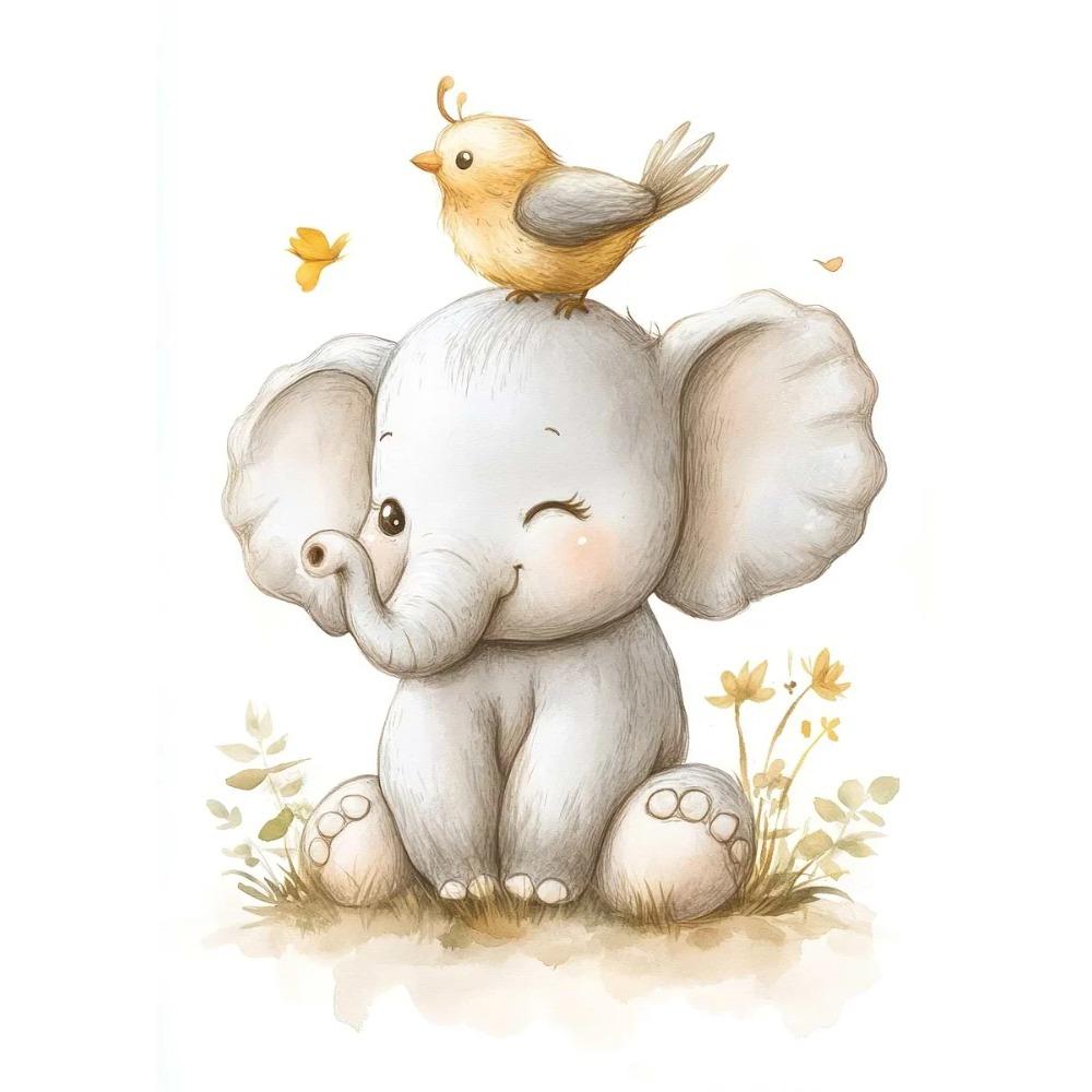 Boho Style Cartoon Animal Illustrations Posters Prints Canvas Painting Wall Art Picture Living Room Home Baby Room Nursery Decor