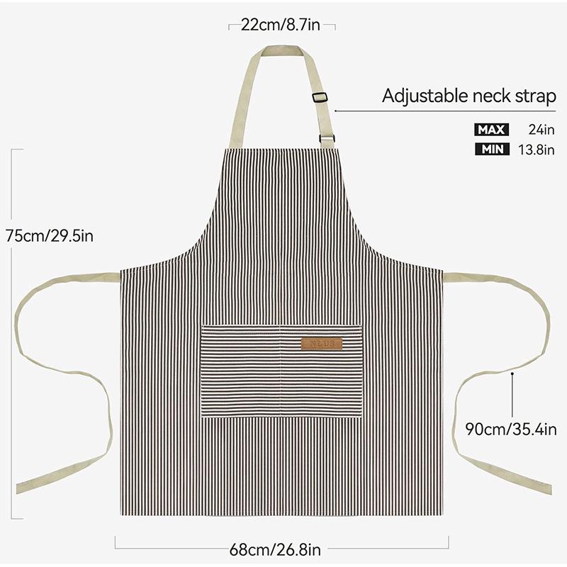 Unisex Adjustable Neck-Hanging Apron with Custom Logo for Coffee Shop and Catering