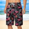Summer 3D Tropical Plants Flower Print Shorts Fashionable Casual Beach Men's Shorts