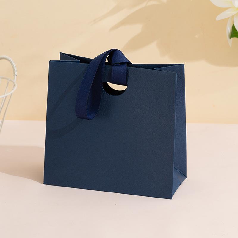 12pcs Elegant Paper Gift Bags With Ribbon Handles Premium Wedding Party Favor Packaging Small Boutique Shopping Tote Bags