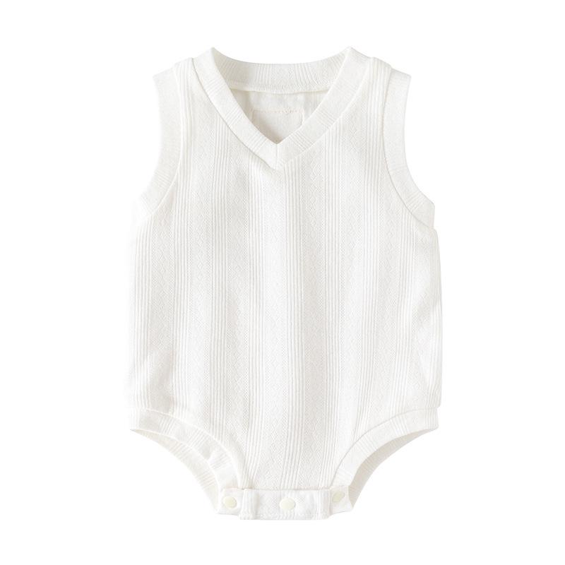 Unisex Summer Baby Bodysuit - Pure Cotton Jacquard Newborn Romper Gift