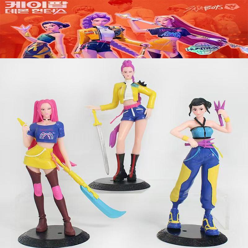 New 3pcs Figure With box Demons Hunters Model Toy Cartoon Gaming Peripherals Desk Decoration Collection Figures Model Toy For K