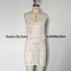 European and American Women's See-Through Spaghetti Strap Knit Beach Dress