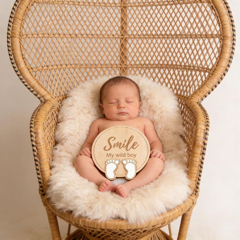 Personalized Wooden Baby Monthly Milestone Cards 10Pcs Set Newborn Photo Props Boys Girls Growth Tracker Nursery Gift Keepsake