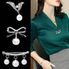 French Pearl Anti-Exposure Blazer Insert Accessory Single Pin Brooch Mourning Brooch