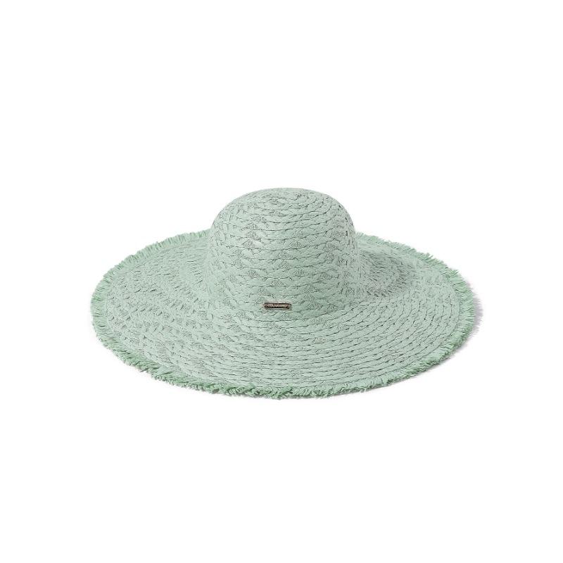 New solid color woven straw hat big brim rough edge beach hat vacation sun hat sun protection sun hat
