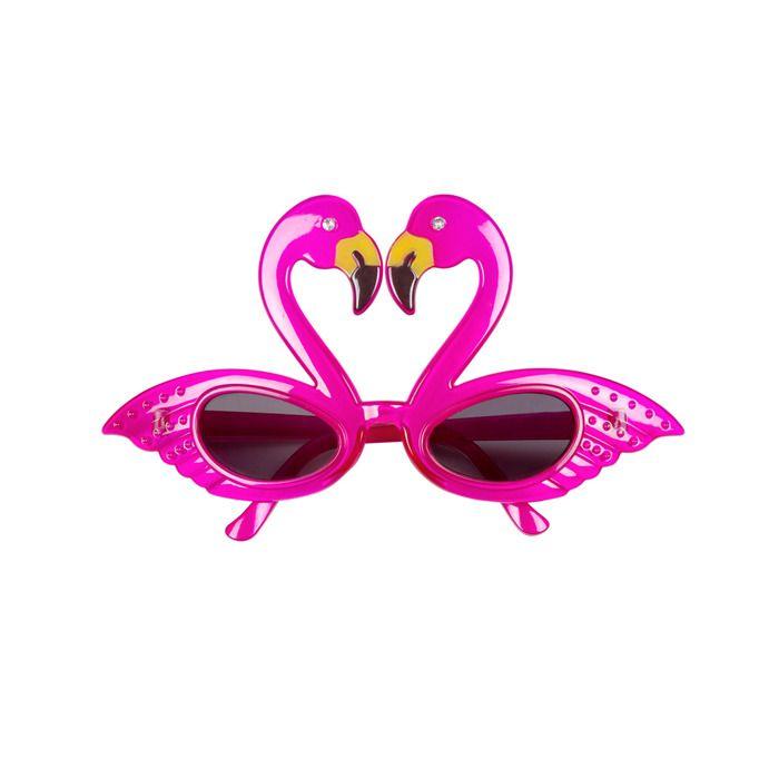 Lunettes flamant rose - adulte - noir - strass incrustés