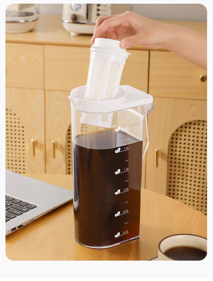 Large Capacity Cold Brew Coffee and Tea Pot with Ice Water Storage