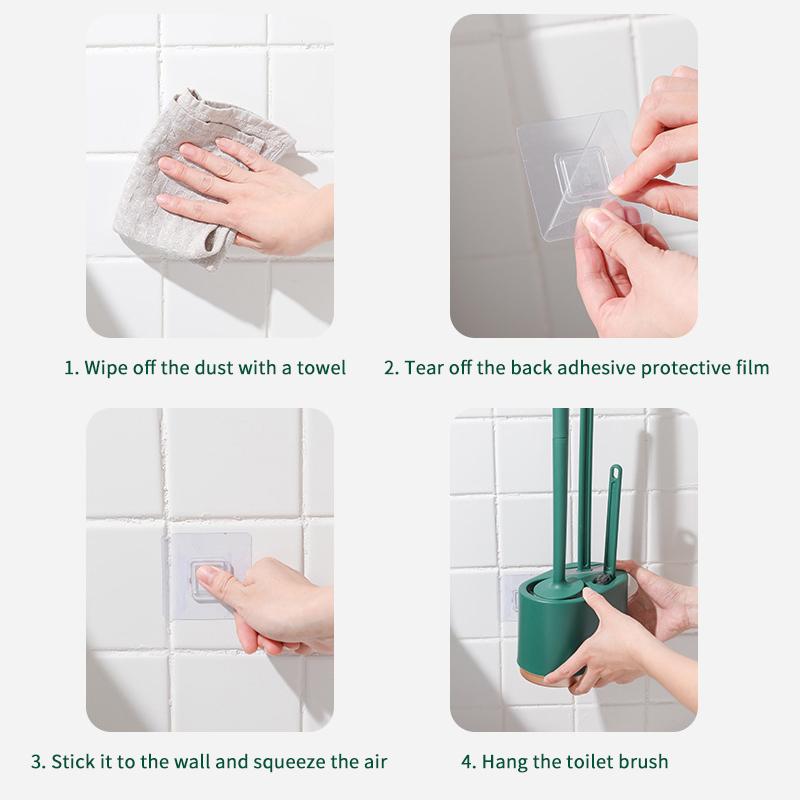 Silicone Wall Mount Toilet Brush Set Quick Dry Drain Base Efficient Gap Cleaning for Bathroom Use