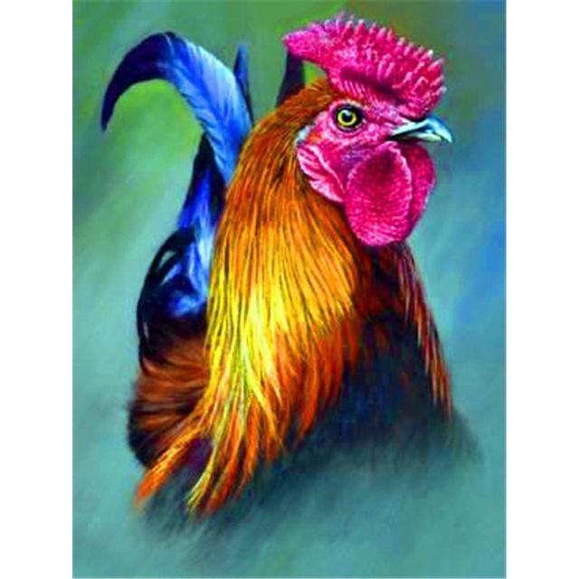 DIY 5D Diamond Painting Rooster Hen Chicken Full Round Diamond Embroidery Cross Stitch
