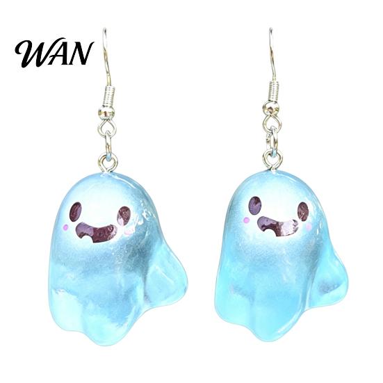 Women Dangle Earrings Ghost Glow-in-the-Dark Pendant for Decor, Fun Cute Earrings, Necklace Halloween Jewelry Statement