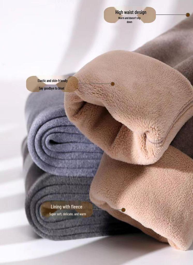 Men's and Women's Camel Hair Thermal Pants with Velvet Lining