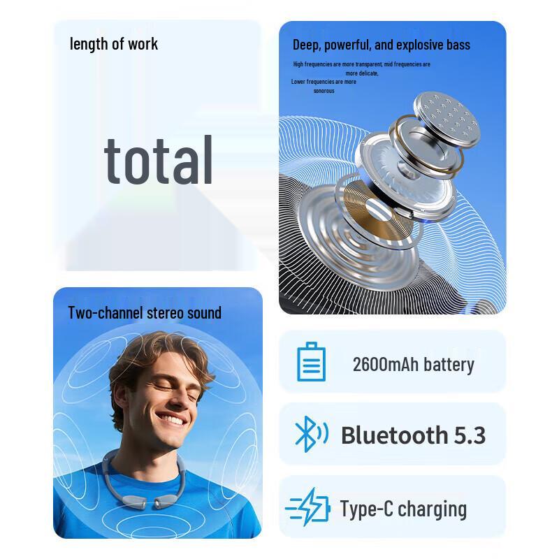 Newman Portable Neckband Bluetooth Speaker with Night Light