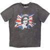 Sex Pistols - God Save The Queen Flagge- Anthrazitgraues Stone Washed t-shirt