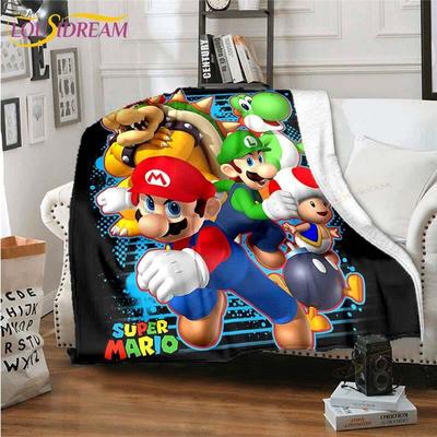 Mario Bros Blanket High Quality Flannel Warm Soft Plush On The Sofa Bed Blanket Suitable for Air Conditioning Blanket