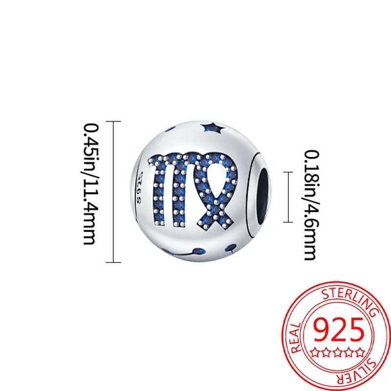 Copper 12 Constellations Collection Luminous Charm Bead Charms Star Shape Bead Compatible With Authentic Bracelets Do It Yourself Fine Jewellery Festi