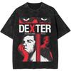 2026 New Dexter Morgan Edition Middle Finger Retro Trendy Vintage Washed T-Shirt Summer Y2K Tops Cotton Men Women Tees Short Sleeve