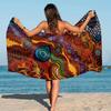 One Microfiber Printed Beach Towel, Suitable For Bathroom, Sports, Travel, Swimming, Pool, Yoga And Other Occasions.