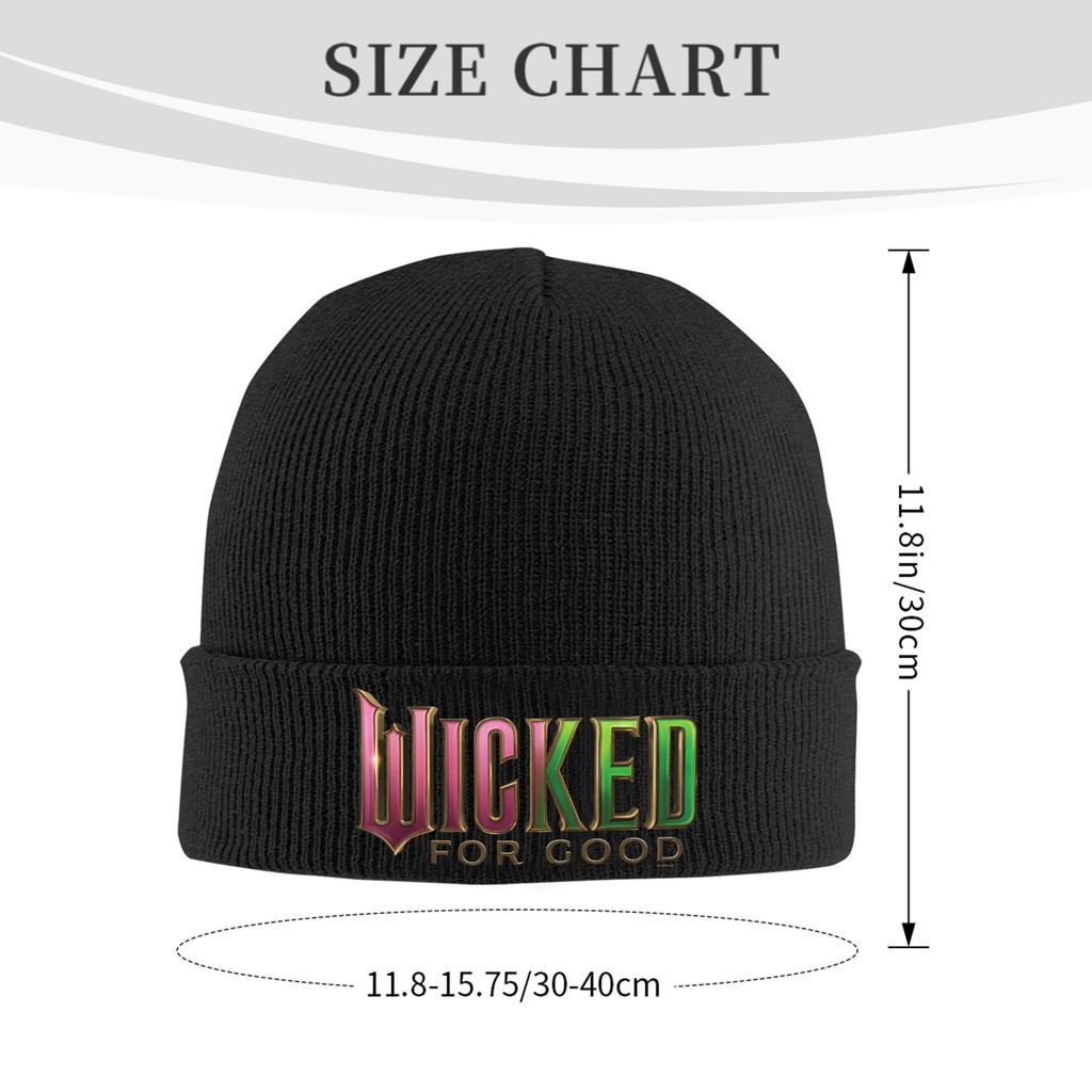 Wicked- For Good Pink To Green Logo Knitting Hat Beanie Hats Kpop Elastic Unisex Adult Bonnet Hats Winter Graphic Caps