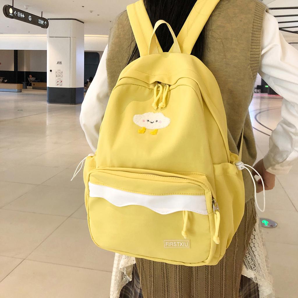 Schoolbag Large Capacity Cute Cartoon Soft Cute Schoolbag Female Light Student Versatile Class Backpack Cute College Style Backpack