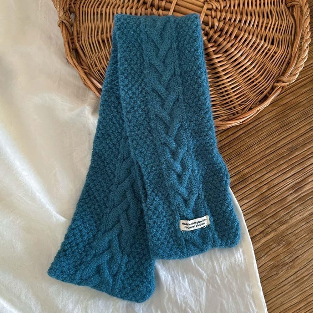 Trendy Children Knitted Scarf Elastic Winter Cross Muffler  for 2-8 Years Old