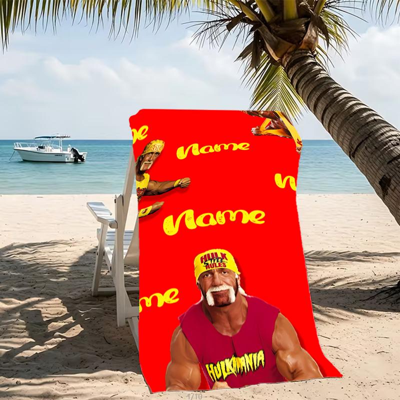 Customizable personalized beach towels Hulk Hogan themed designs.Suitable for the beach, yoga, sports;ideal as beach accessories